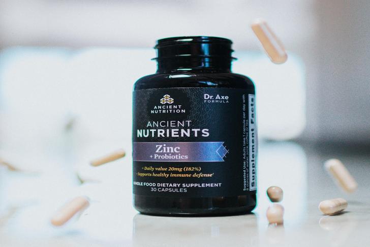 bottle of zinc supplements