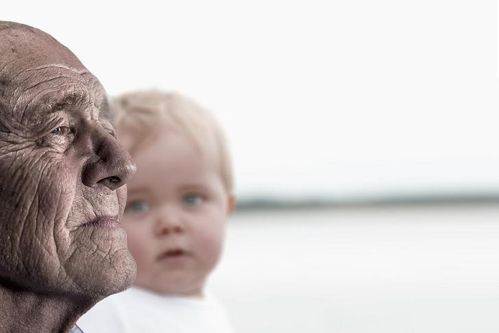 older person and a baby