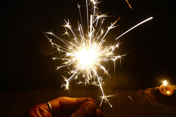 sparkler in person's hand
