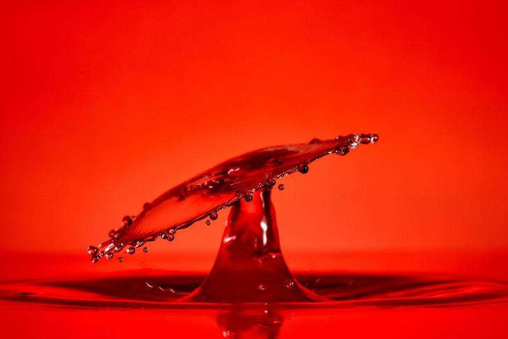 splash of red liquid