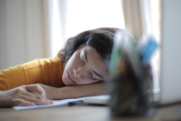 woman asleep at desk